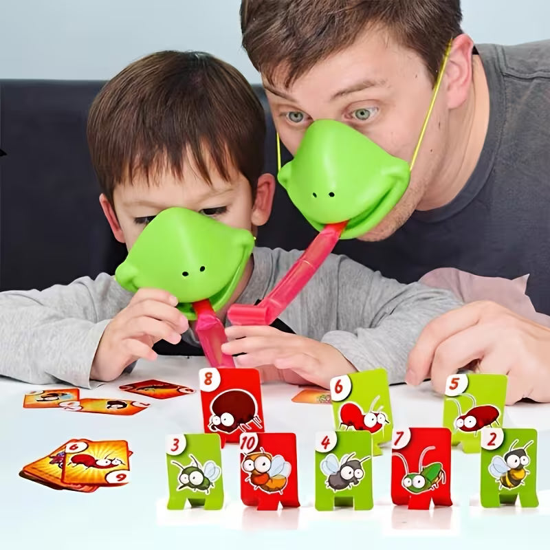 ZESTAW GRY ZRĘCZNOŚCIOWEJ GŁODNA ŻABKA ZABAWA ZŁAP OWADA 4 OSOBY