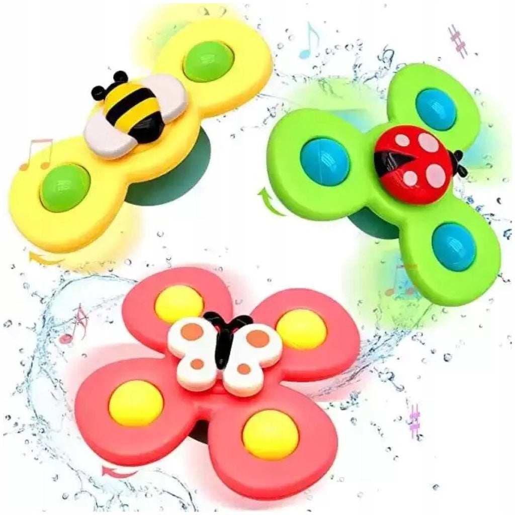 Przyssawka spinner dla niemowląt 3szt ABS silikon zwierzęta sensoryczna