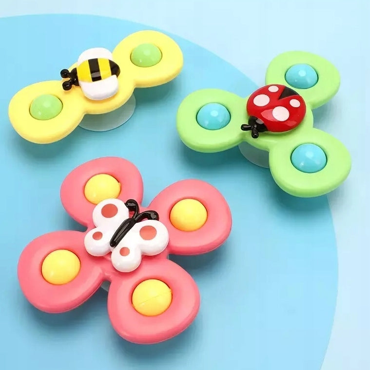 Przyssawka spinner dla niemowląt 3szt ABS silikon zwierzęta sensoryczna