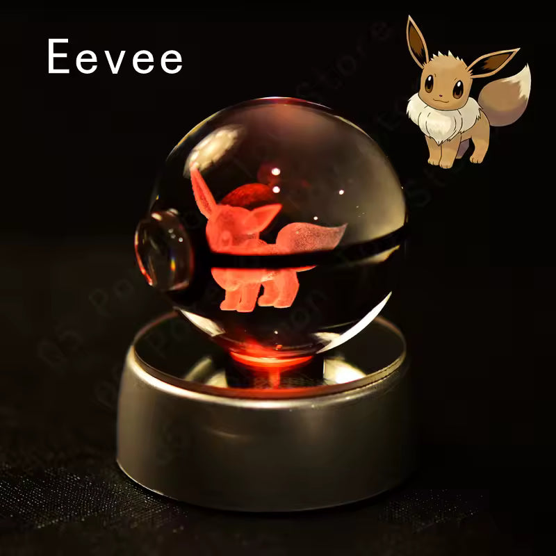 Lampka LED pokeball 3D dekoracja POKEMON anime EEVEE