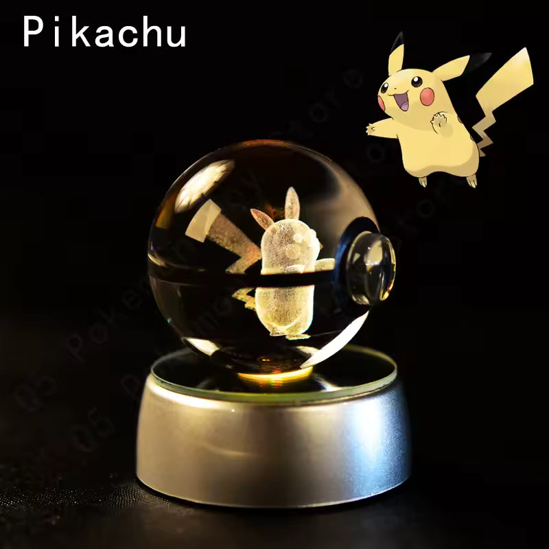 Lampka LED pokeball 3D dekoracja POKEMON anime PIKACHU