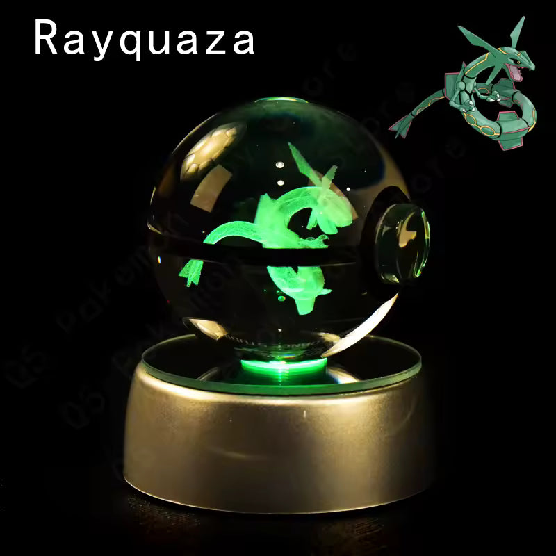 Lampka LED pokeball 3D dekoracja POKEMON anime RAYQUAZA