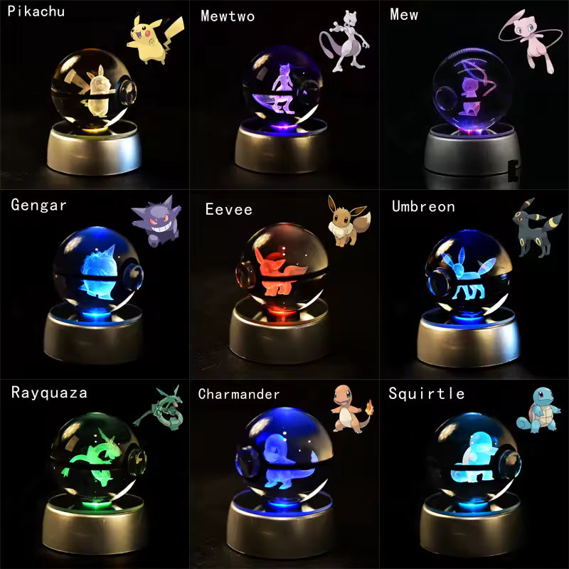 Lampka LED pokeball 3D dekoracja POKEMON anime CHARMANDER