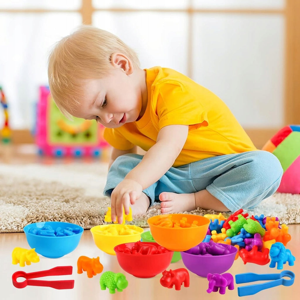 Układanka Edukacyjna Montessori Liczydło do Nauki Liczenia Kolorów